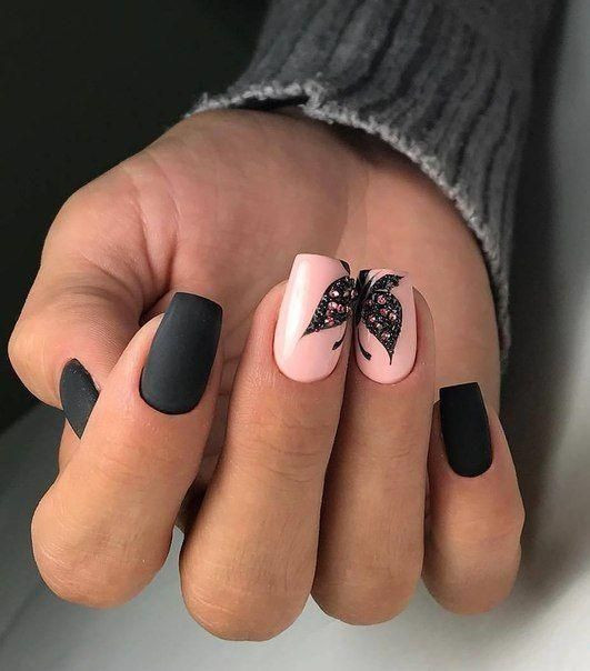 Matte Black Nail Art
 Nail Designs for Sprint Winter Summer and Fall Holidays