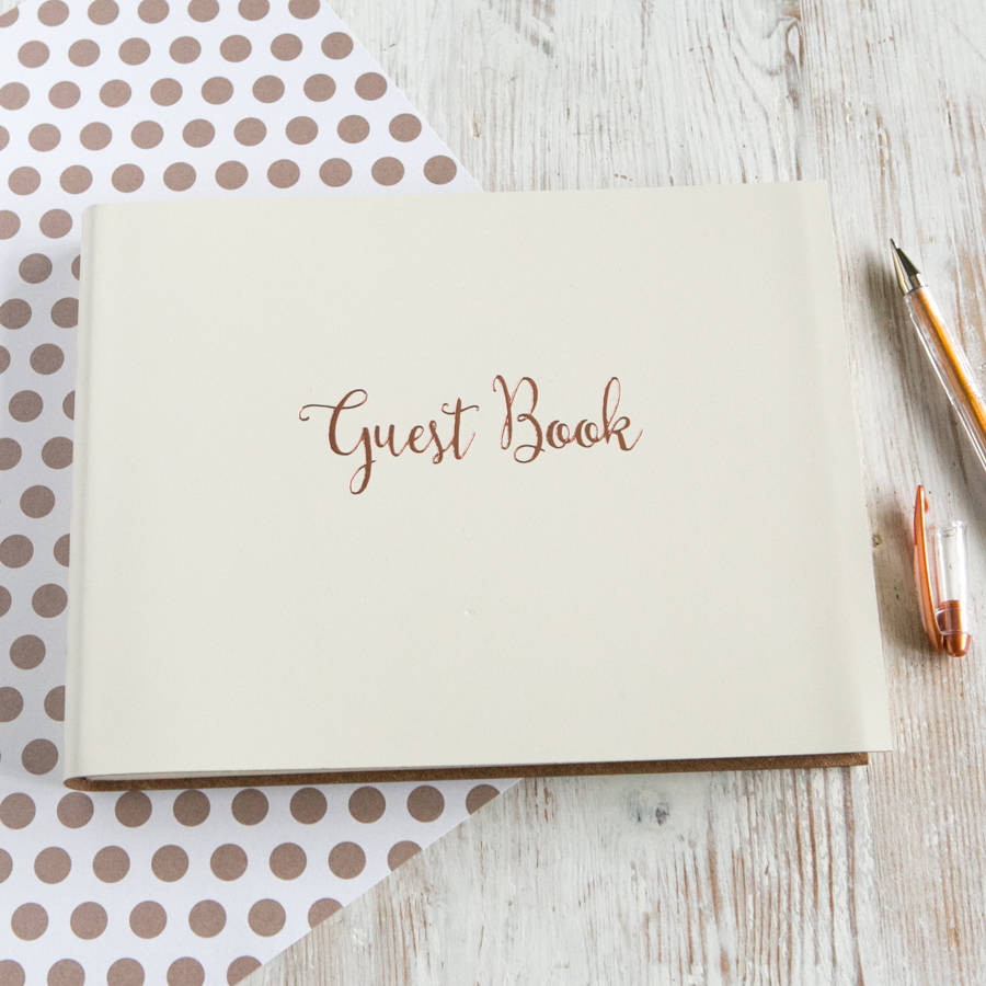 Me To You Wedding Guest Book
 personalised rose gold wedding guest book by begolden
