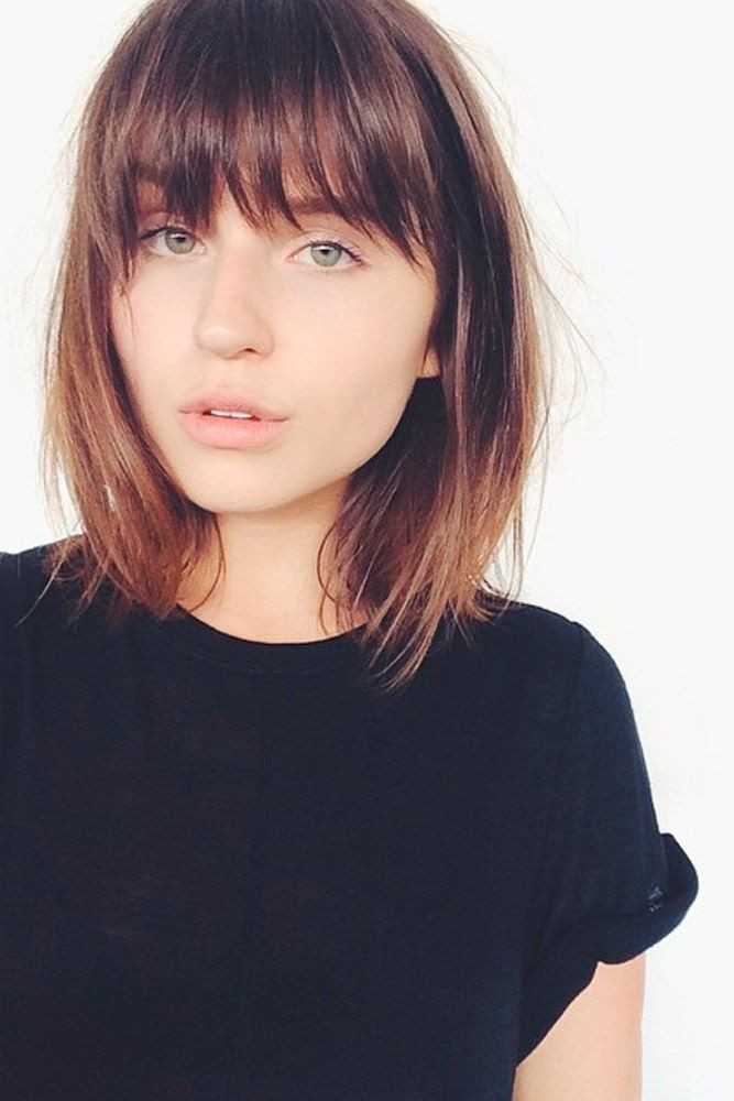 Medium Hairstyles With Bangs For Round Faces
 Pin on L