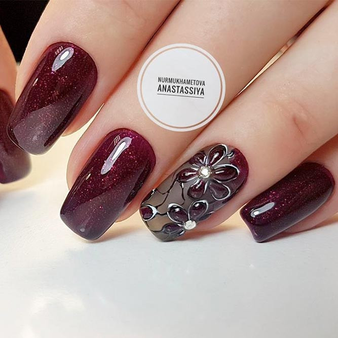 Medium Nail Designs
 21 Stunning Burgundy Nails Designs That will Conquer Your
