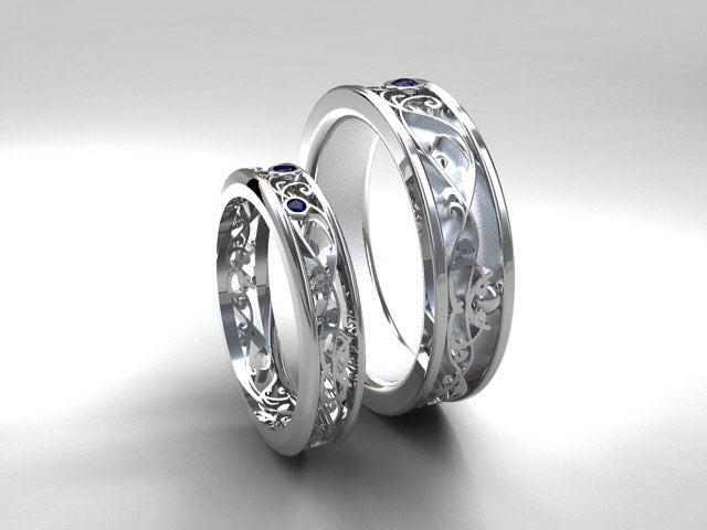 Men And Women Wedding Ring Sets
 Wedding band set white gold sapphire wedding band mens