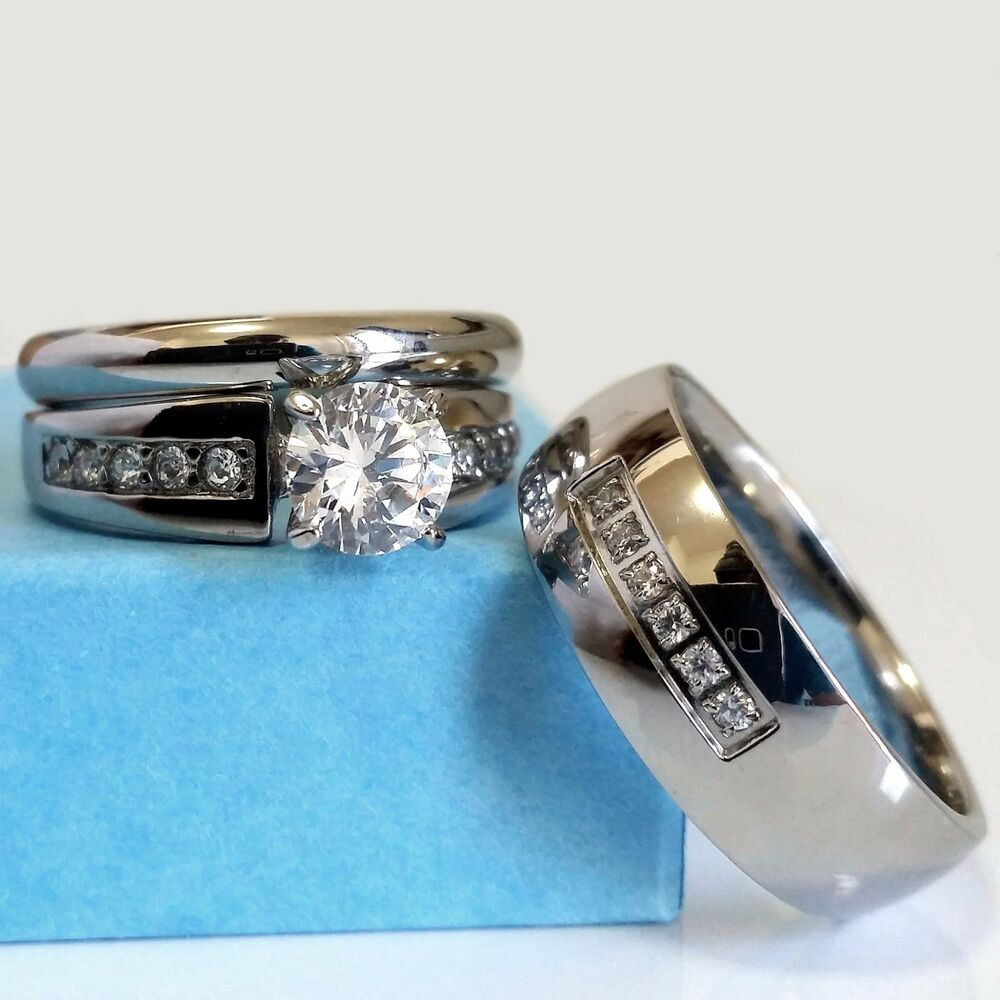 Men And Women Wedding Ring Sets
 Wedding Ring Set His and Hers Match Bands Mens Womens