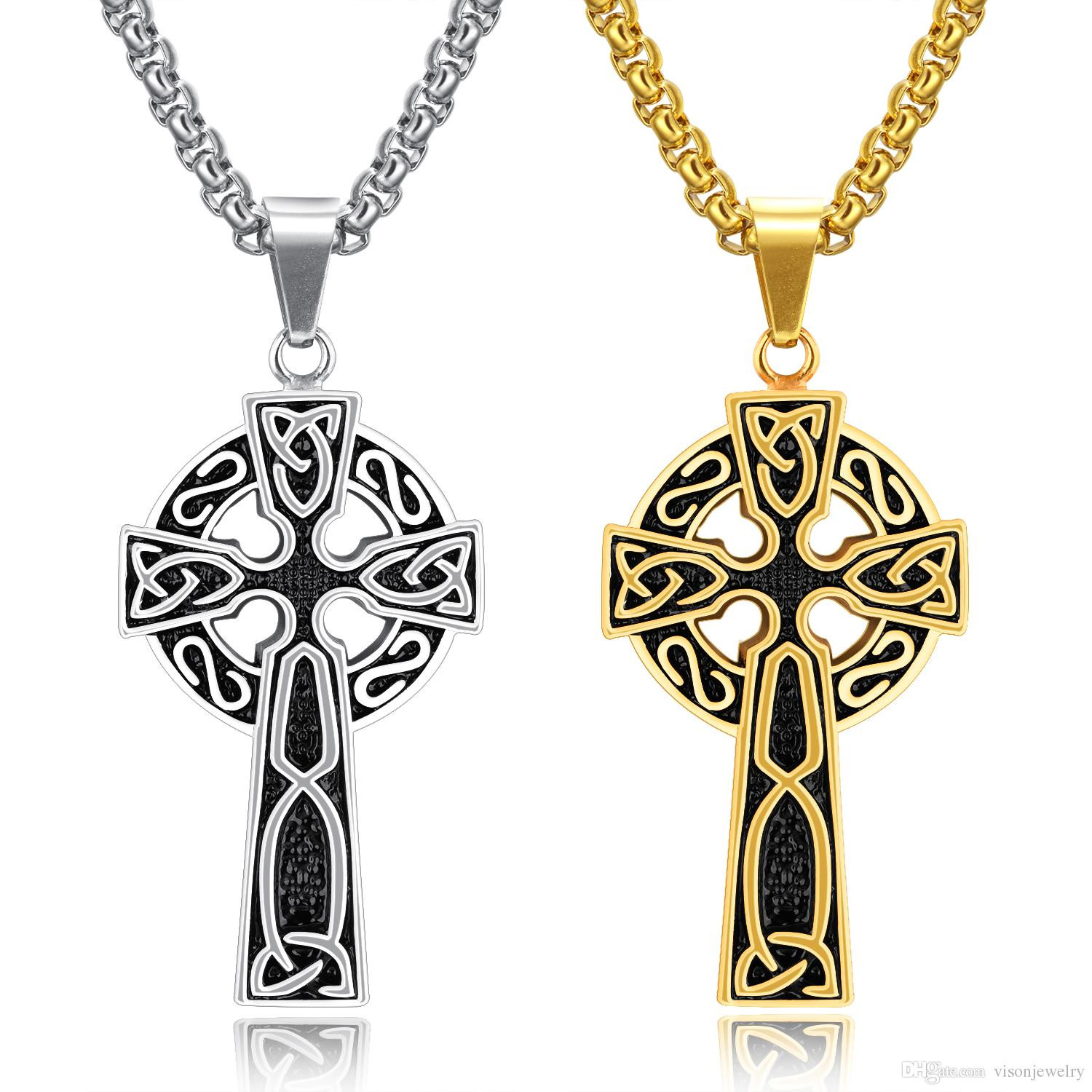 Men's Religious Bracelets
 Wholesale Men S Vintage Celtic Cross Necklace In