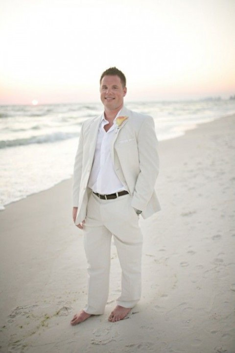 Mens Beach Wedding Attire
 2016 Summer Beach Wedding Linen Men Suits Slim Fit Best