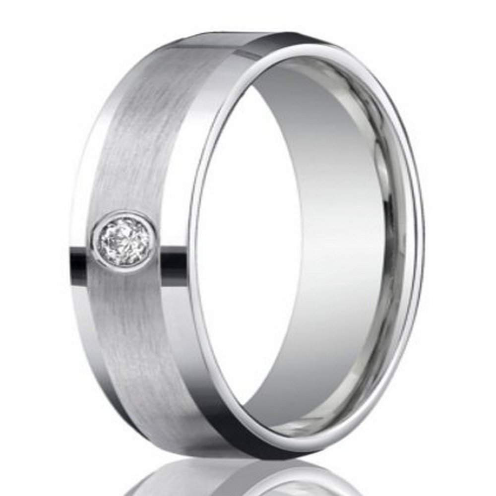 Mens Designer Wedding Rings
 6mm Men’s 950 Platinum Single Diamond Wedding Ring