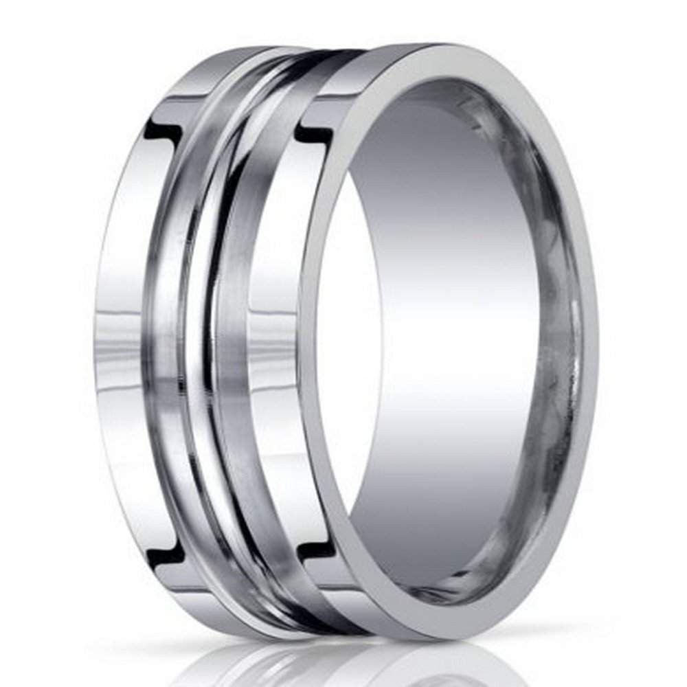 Mens Designer Wedding Rings
 10mm Designer Argentium Silver Men s Wedding Ring with