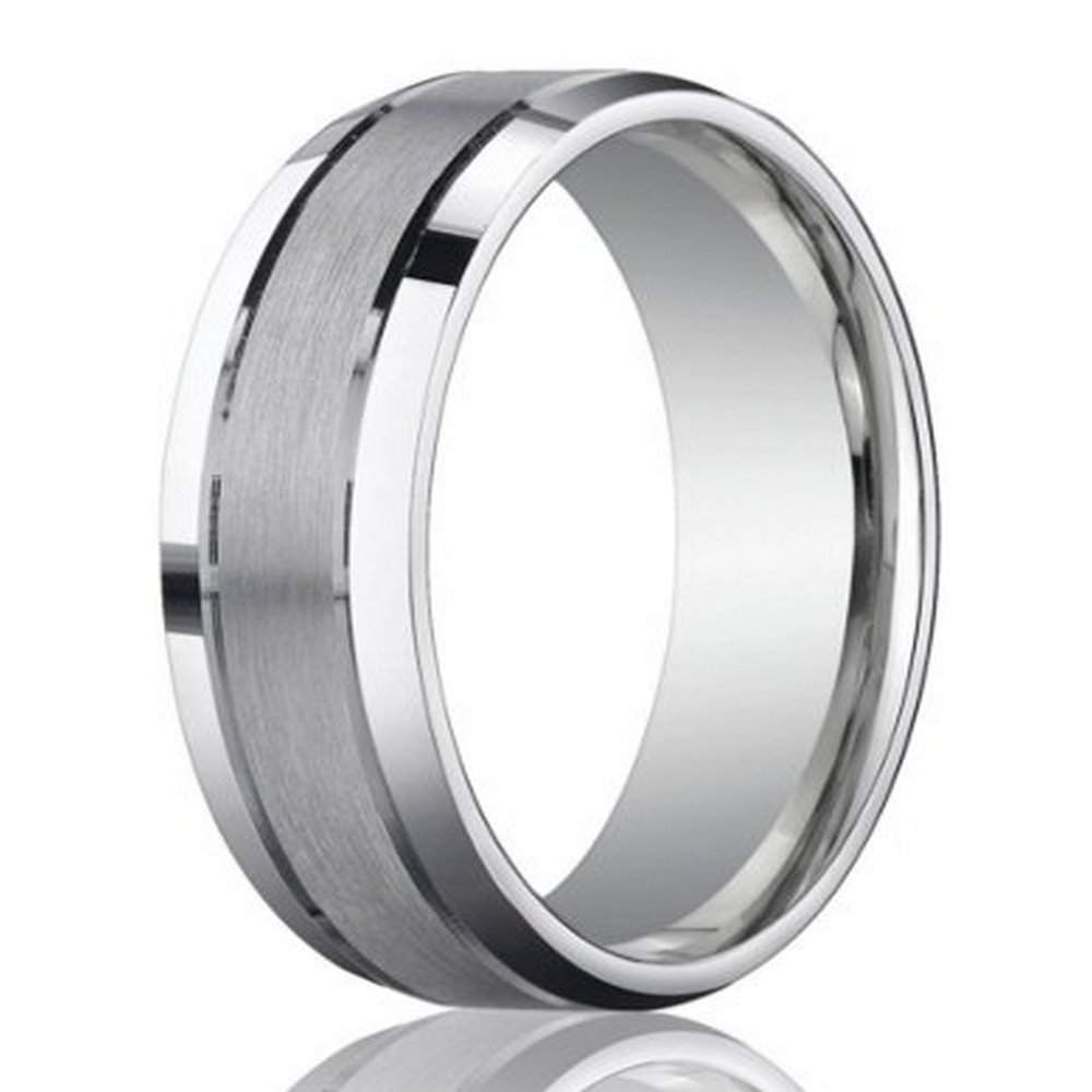 Mens Designer Wedding Rings
 Designer 950 Platinum Wedding Band for Men with Beveled