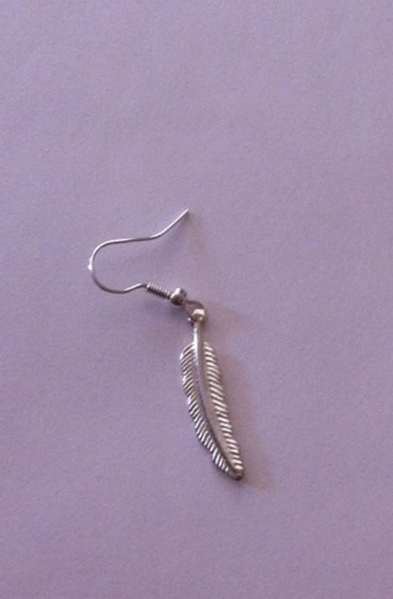 Mens Feather Earrings
 Men s Silver Feather Earring Silver Feather Charm