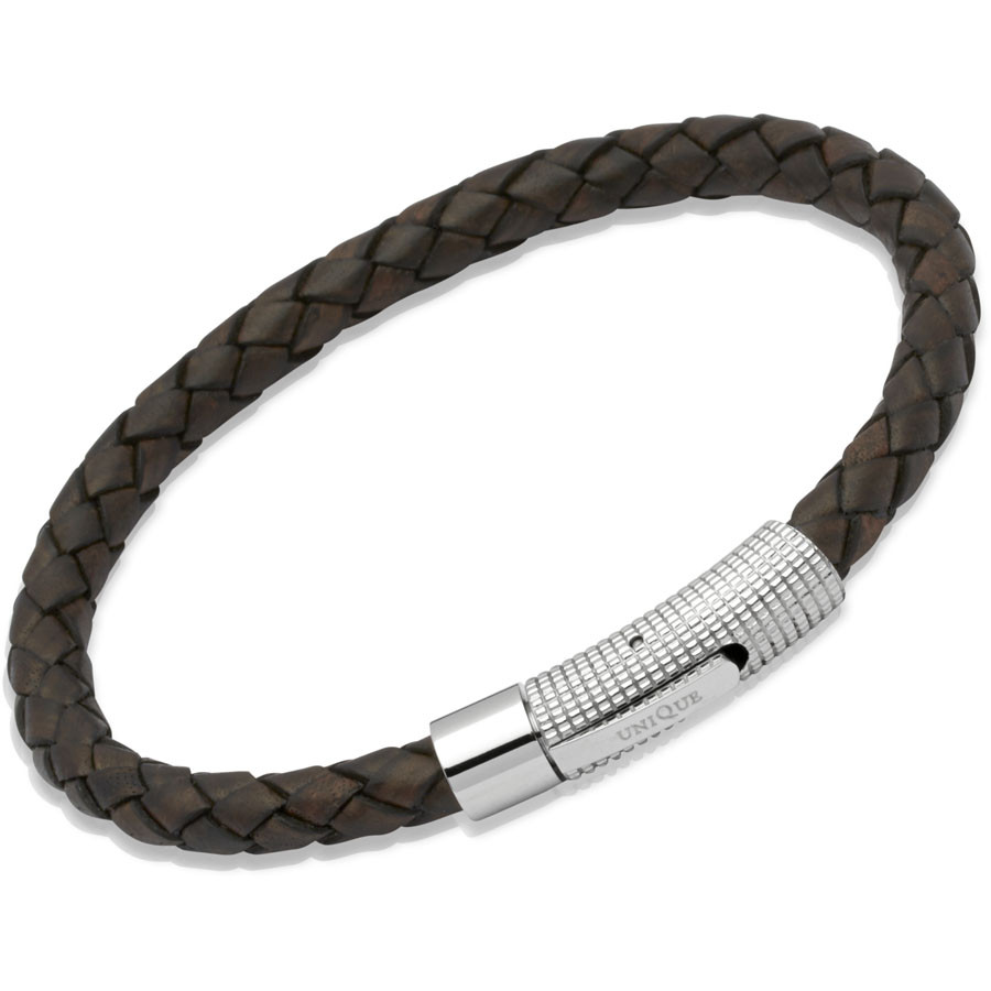 Mens Leather Bracelets Designer
 Mens Leather Textured Clasp Bracelet Antique Dark Brown