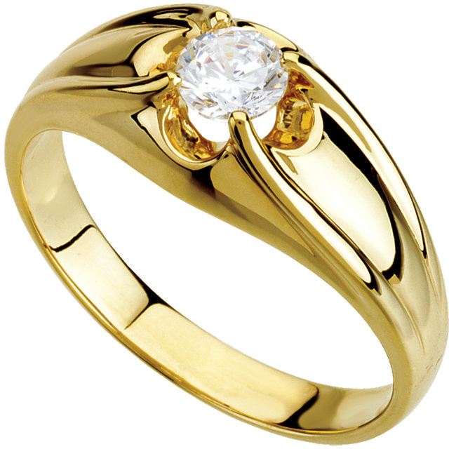 Mens Solitaire Diamond Rings
 14k Yellow Gold Mens Solitaire Diamond Ring Band 1 2 ctw