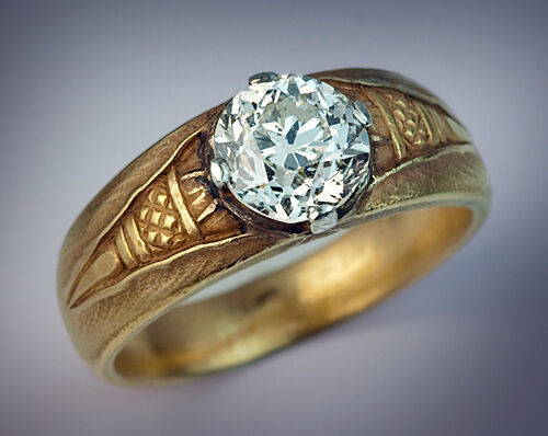 Mens Solitaire Diamond Rings
 Vintage Russian Solitaire Diamond Gold Men s Ring
