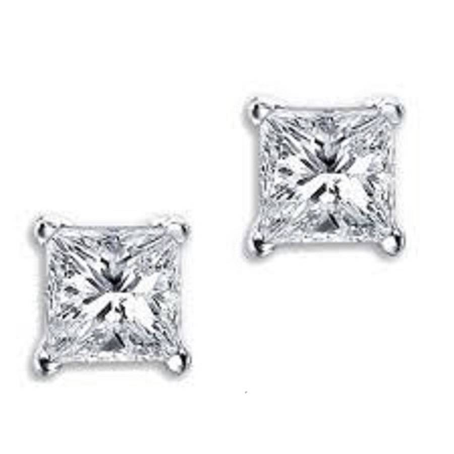 Mens Square Earrings
 square silver stud earrings with swarovski crystal by