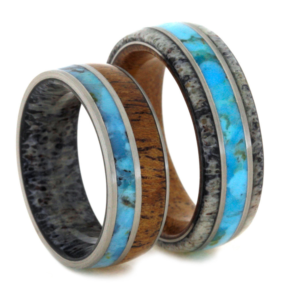 Mens Turquoise Wedding Band
 Unique Wedding Band Set Turquoise Rings With by jewelrybyjohan