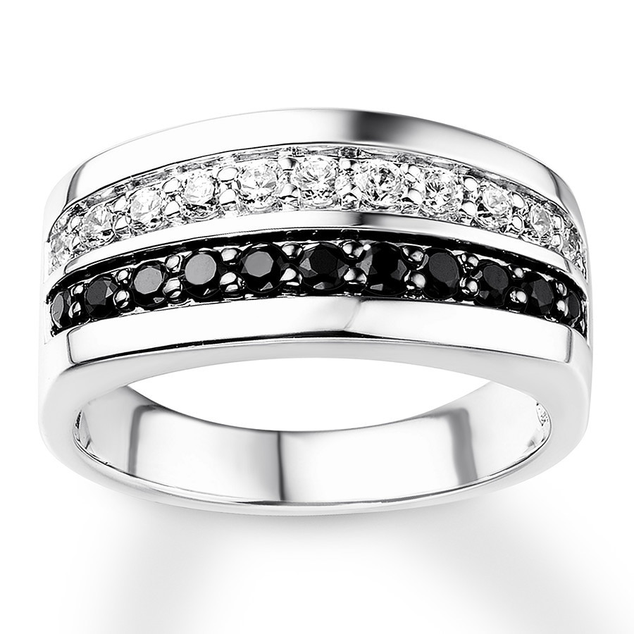 25 Best Ideas Mens Wedding Band With Black Diamonds Home Family   Mens Wedding Band With Black Diamonds Beautiful Men S Wedding Band 1 Ct Tw Black Diamonds 10k White Gold Of Mens Wedding Band With Black Diamonds 