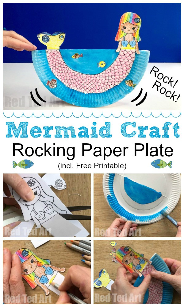 Mermaid Crafts For Kids
 Rocking Paper Plate Mermaid Red Ted Art