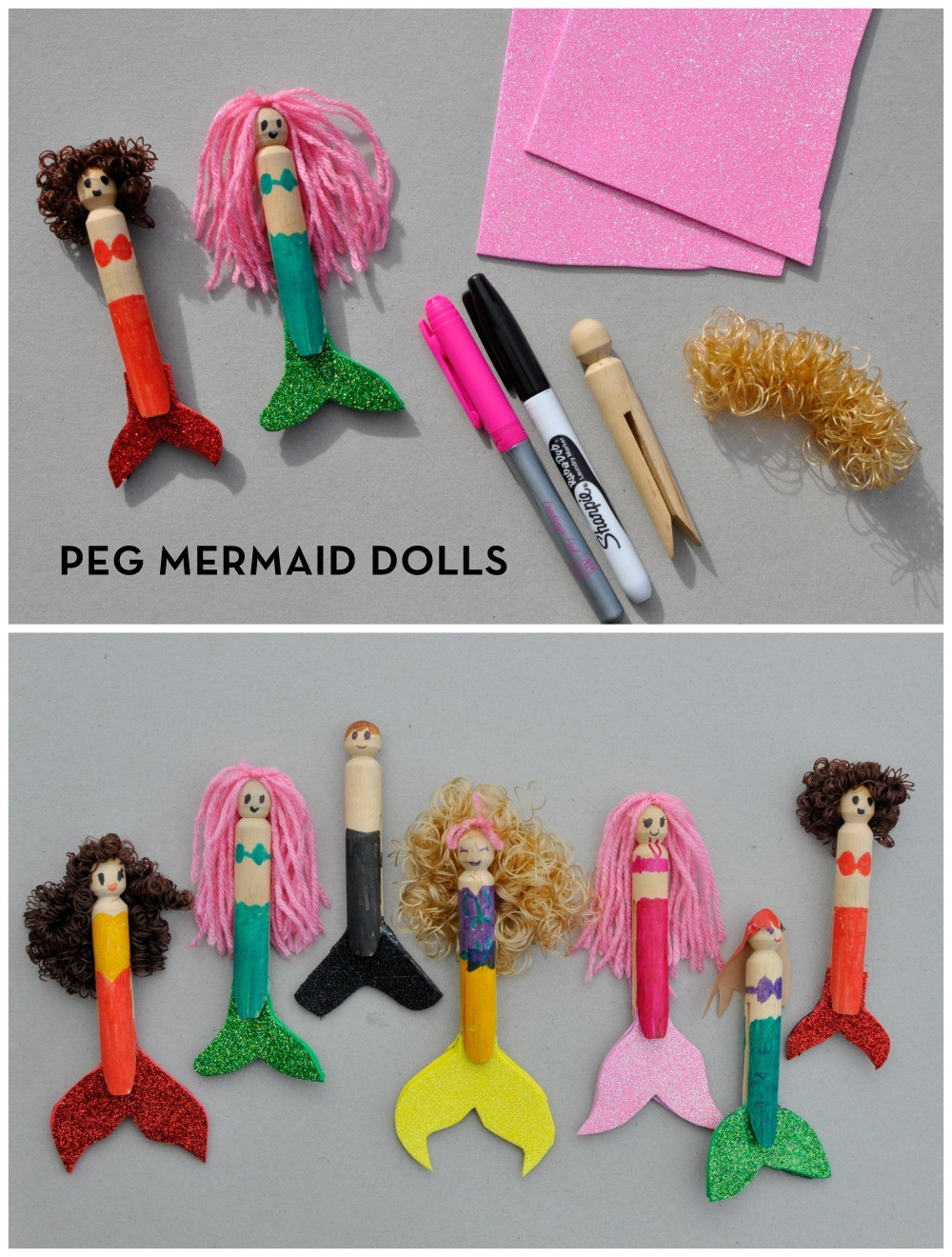 Mermaid Crafts For Kids
 Peg Mermaid Dolls – Be A Fun Mum