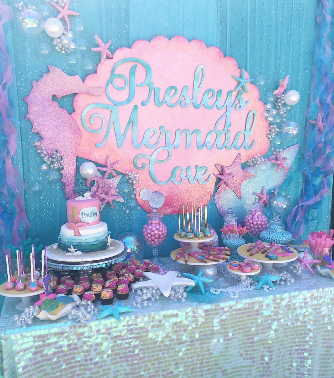 Mermaid Party Decoration Ideas
 Up bright and early for the most adorable mermaid party