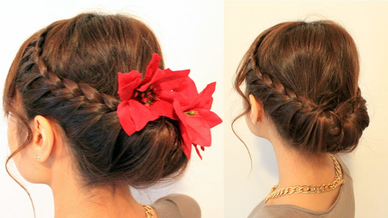 Mexican Girl Hairstyles
 Holiday Braided Updo Hairstyle for Medium Long Hair
