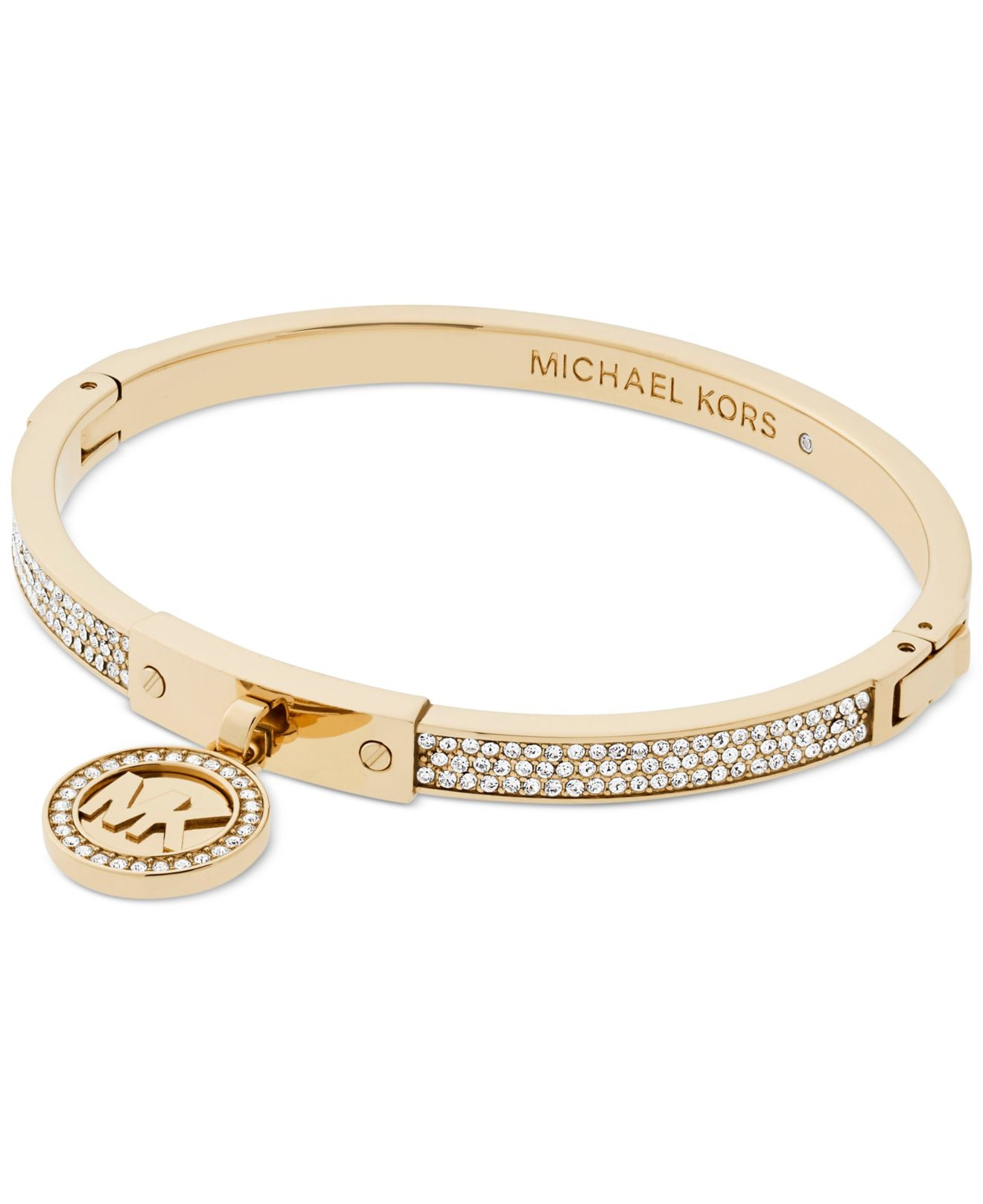 Michael Kors Bracelet
 Michael kors Logo Pavé Hinged Bangle Bracelet in Metallic