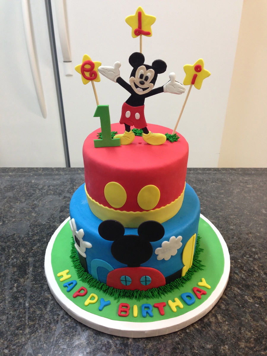 Mickey Mouse Birthday Cakes
 Mickey Mouse 1St Birthday Cake CakeCentral