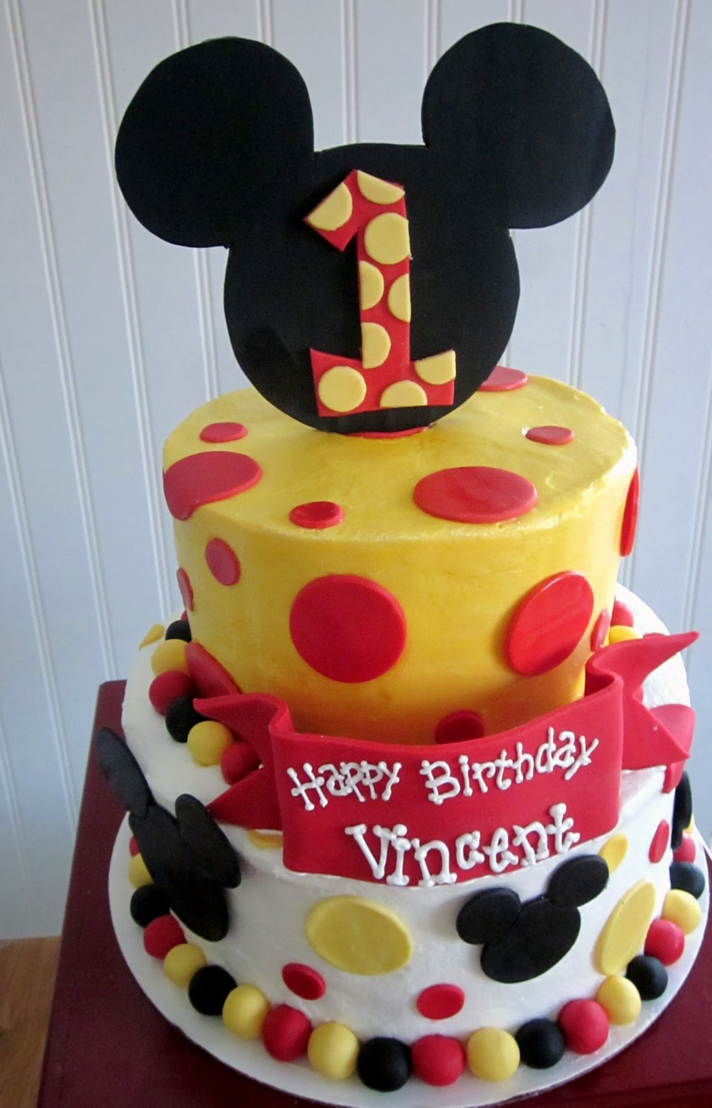 Mickey Mouse Birthday Cakes
 Darlin Designs Mickey Mouse First Birthday Cake and