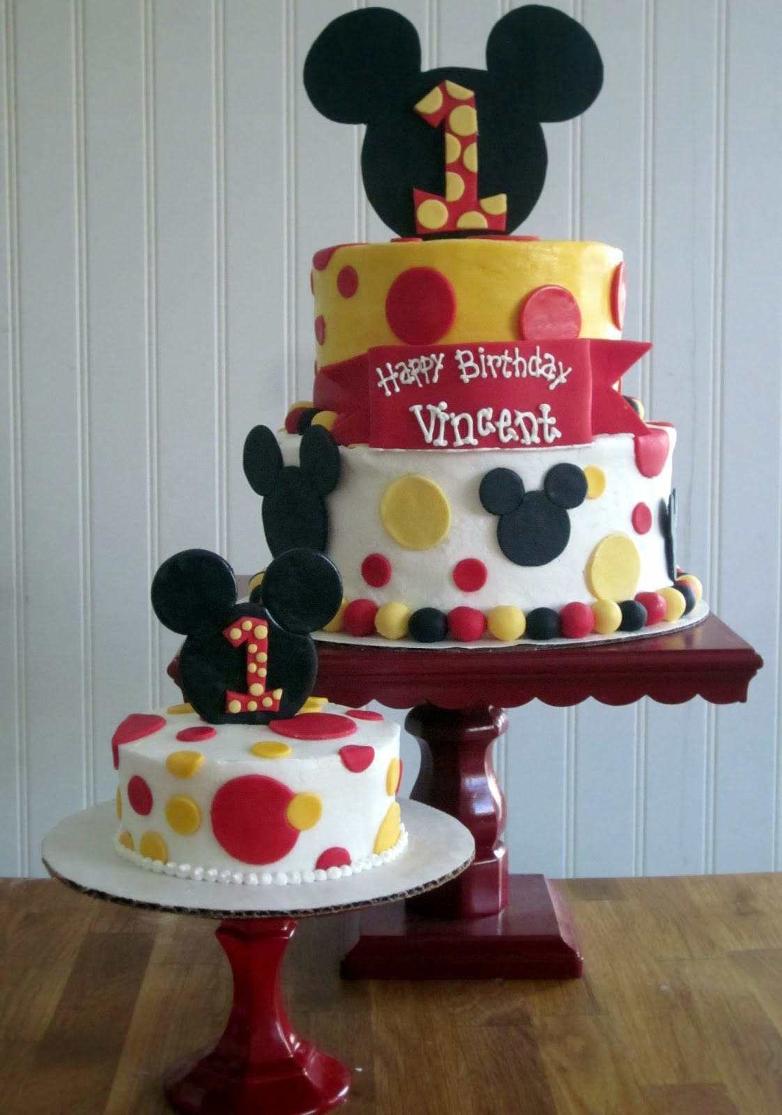 Mickey Mouse Birthday Cakes
 Darlin Designs Mickey Mouse First Birthday Cake and