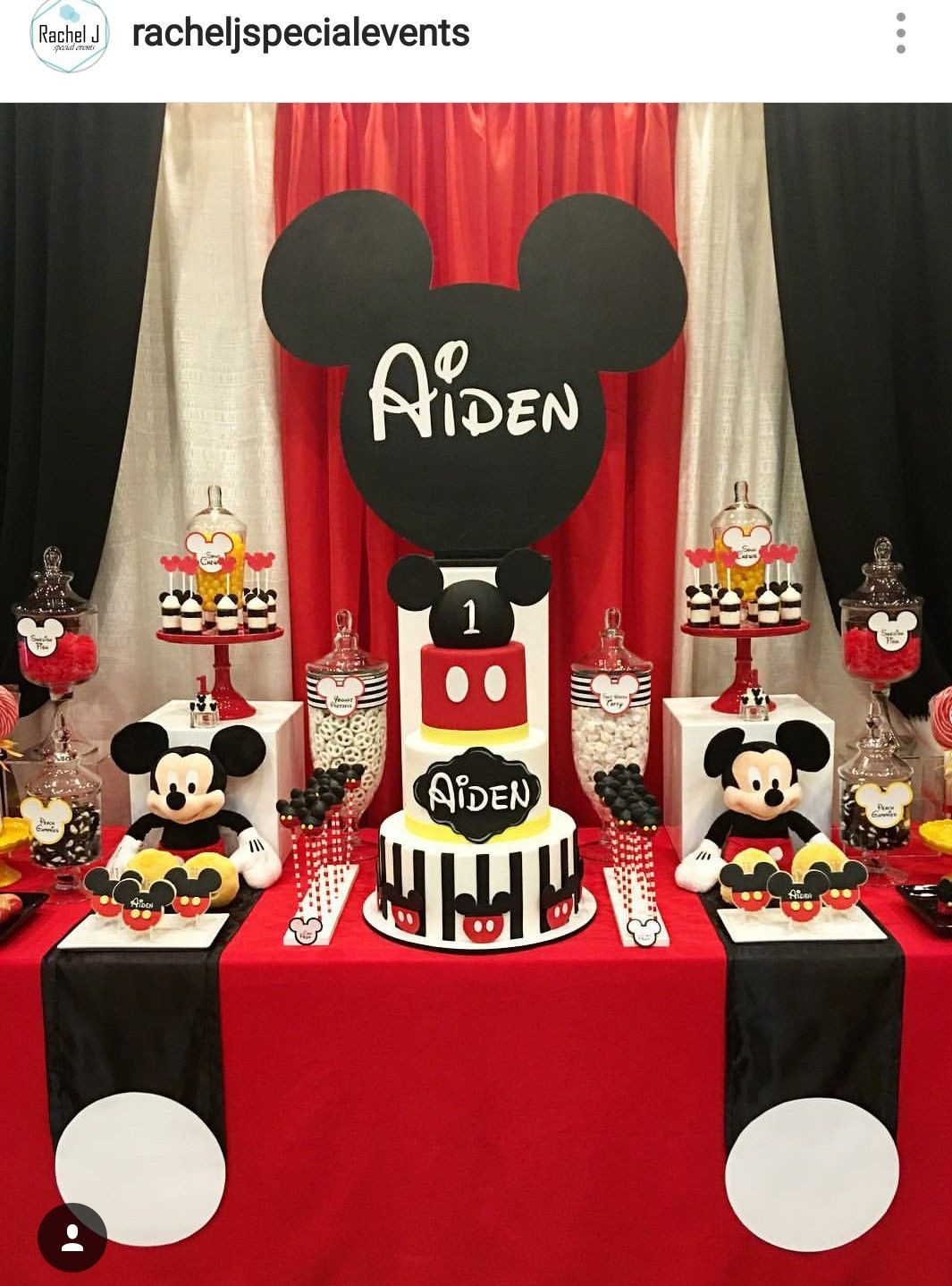 Mickey Mouse Birthday Decor
 Mickey Mouse Theme Birthday Party Dessert Table and Decor