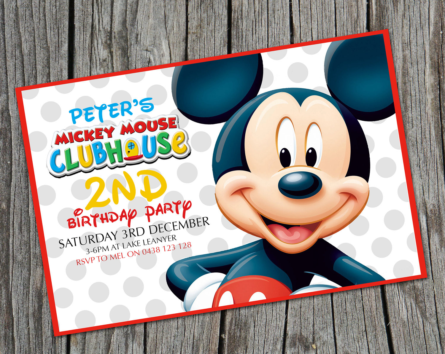 Mickey Mouse Birthday Invitation
 Kids Birthday Invitation Mickey Mouse by theprintablecafe