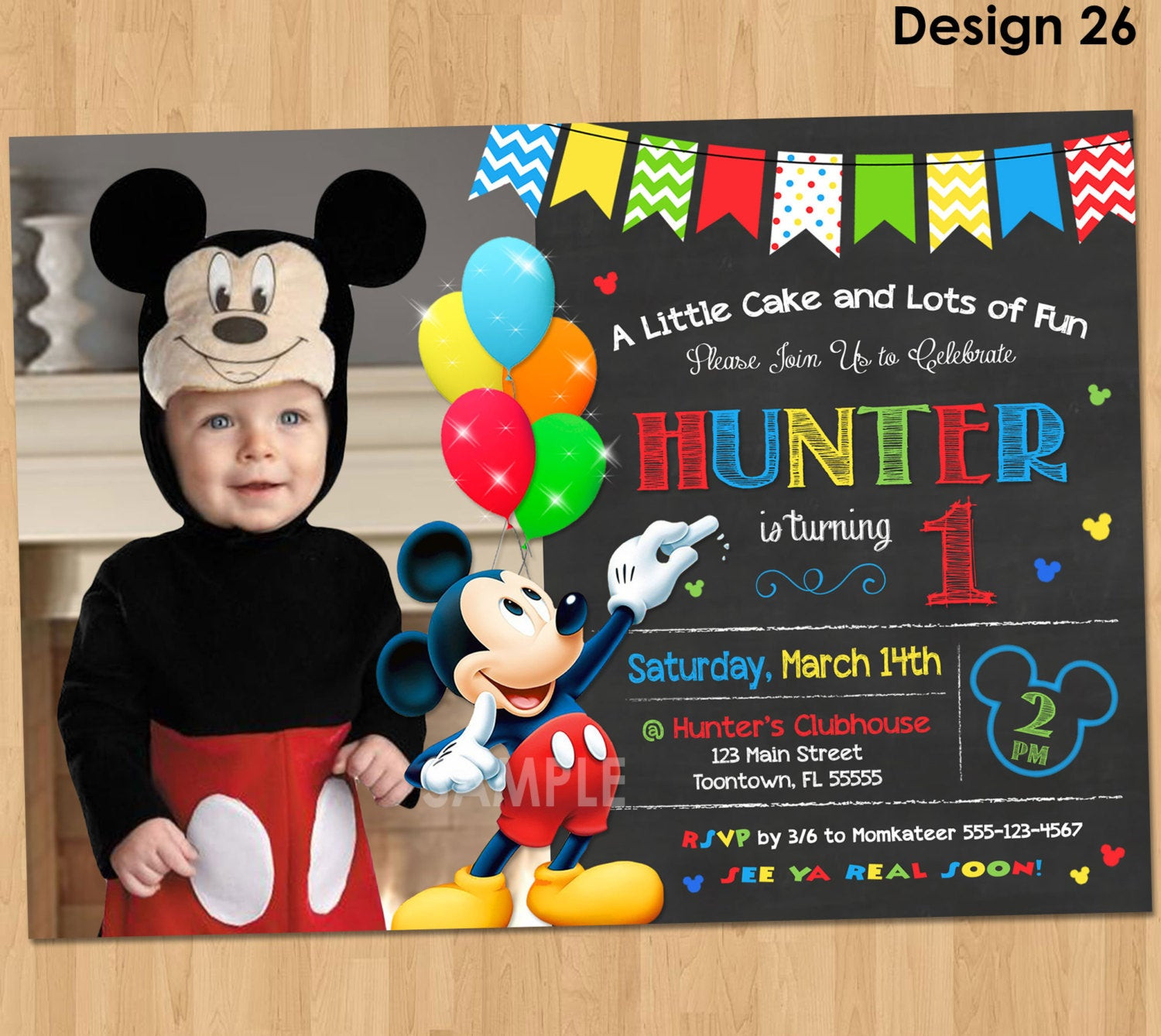 Mickey Mouse Birthday Invitation
 Mickey Mouse Invitation Birthday Mickey Mouse 1st Birthday