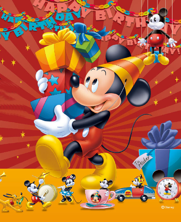 Mickey Mouse Birthday Wishes
 Mickey Mouse with ts wish you a Happy Birthday on your