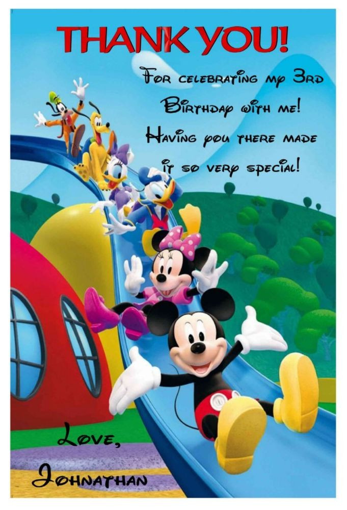 Mickey Mouse Birthday Wishes
 MICKEY MOUSE CLUBHOUSE BIRTHDAY THANK YOU CARDS