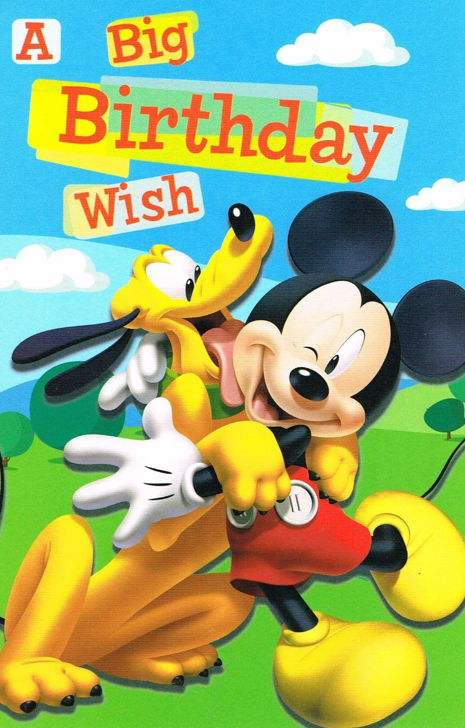 Mickey Mouse Birthday Wishes
 MICKEY MOUSE PLUTO A BIG BIRTHDAY WISH BIRTHDAY CARD NEW