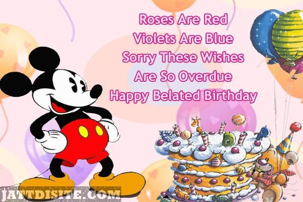 Mickey Mouse Birthday Wishes
 Belated Birthday
