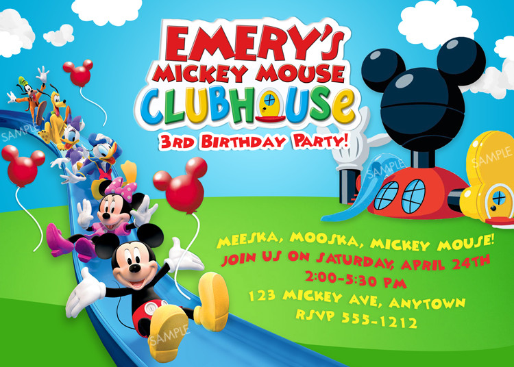 Mickey Mouse Photo Birthday Invitations
 Mickey Mouse Clubhouse Birthday Invitations — FREE