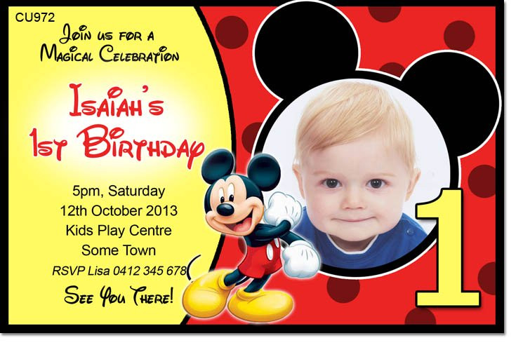 Mickey Mouse Photo Birthday Invitations
 40th Birthday Ideas Birthday Invitation Maker Mickey Mouse