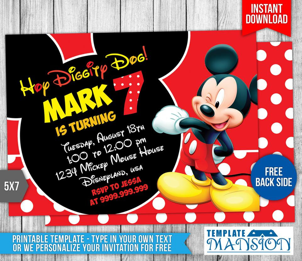 Mickey Mouse Photo Birthday Invitations
 Mickey Mouse Birthday Invitation 4 by templatemansion on