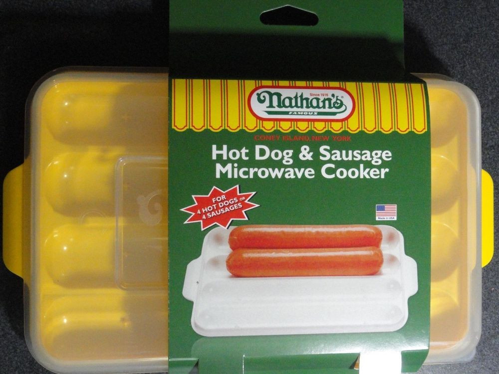 Microwave Hot Dogs
 Nathan s Famous HMC400 Hot Dog & Sausage Microwave Cooker