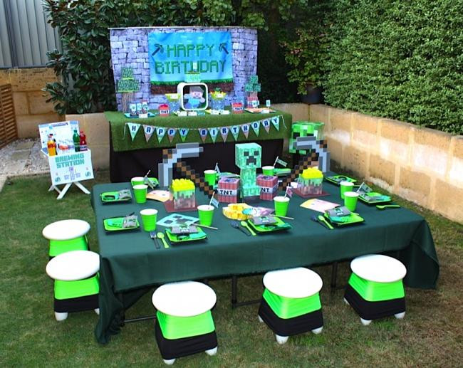 Minecraft Decoration Ideas For Birthday
 Top Notch Minecraft Themed Boy s Birthday Party