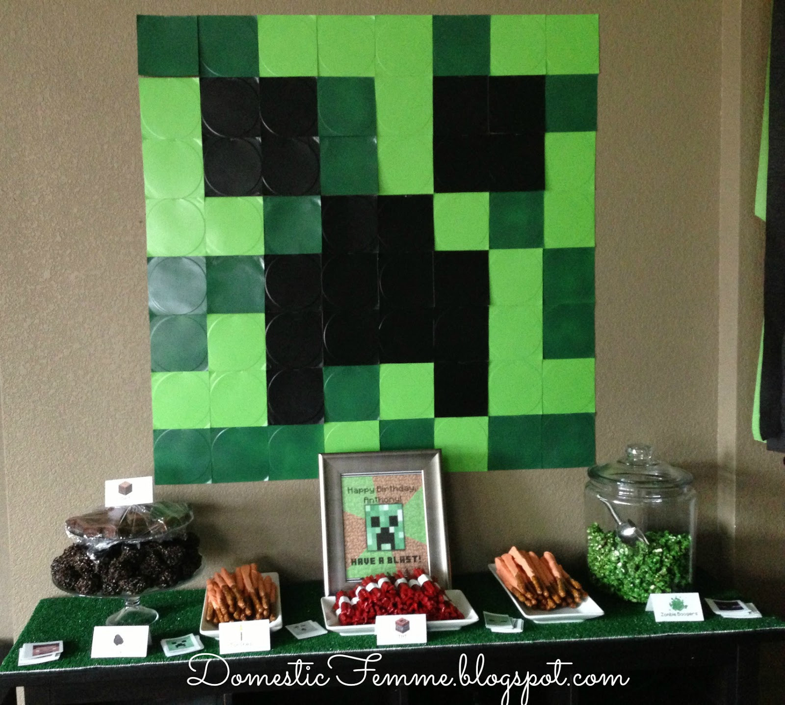 Minecraft Decoration Ideas For Birthday
 Domestic Femme Minecraft Birthday Party