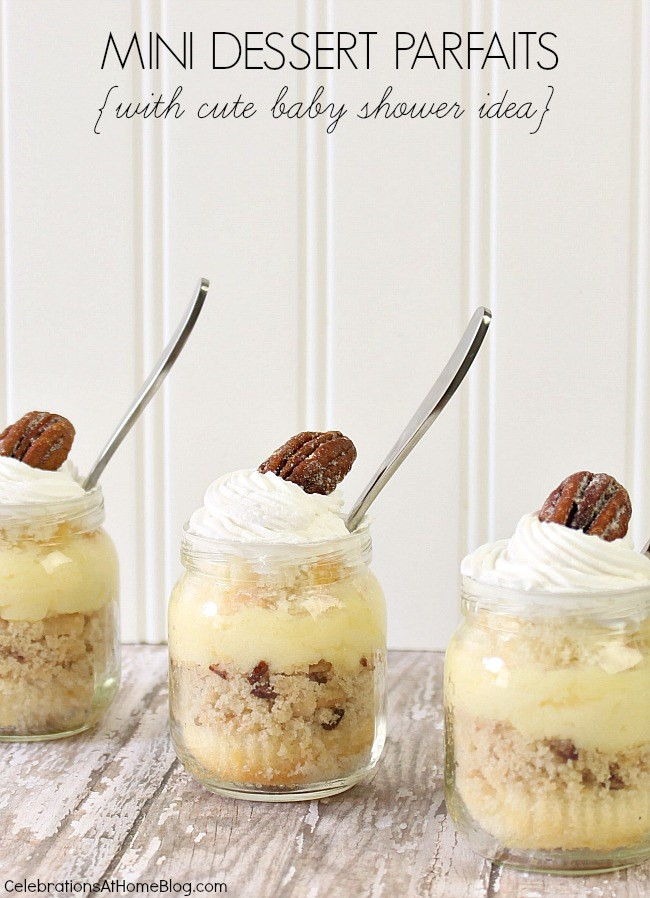 Mini Desserts For Baby Shower
 Dessert Parfaits Recipe With Cute Baby Shower