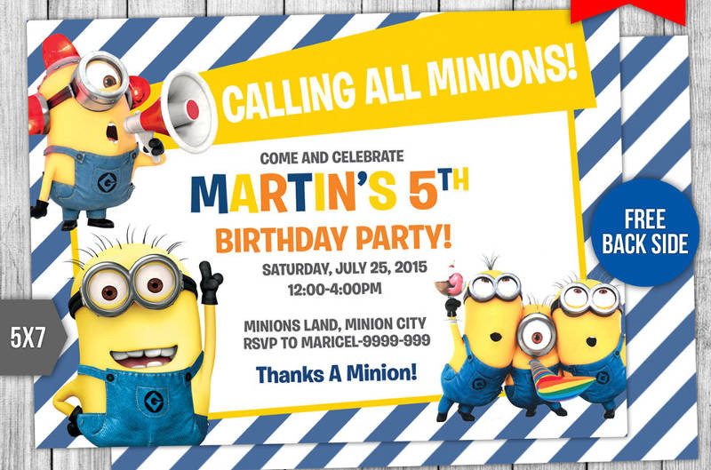 Minion Birthday Invitation
 FREE 17 Minions Birthday Invitation Designs & Examples in
