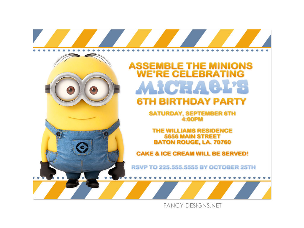 Minion Birthday Invitation
 Minion Birthday Party Invitations 10 Invitations by fancybelle