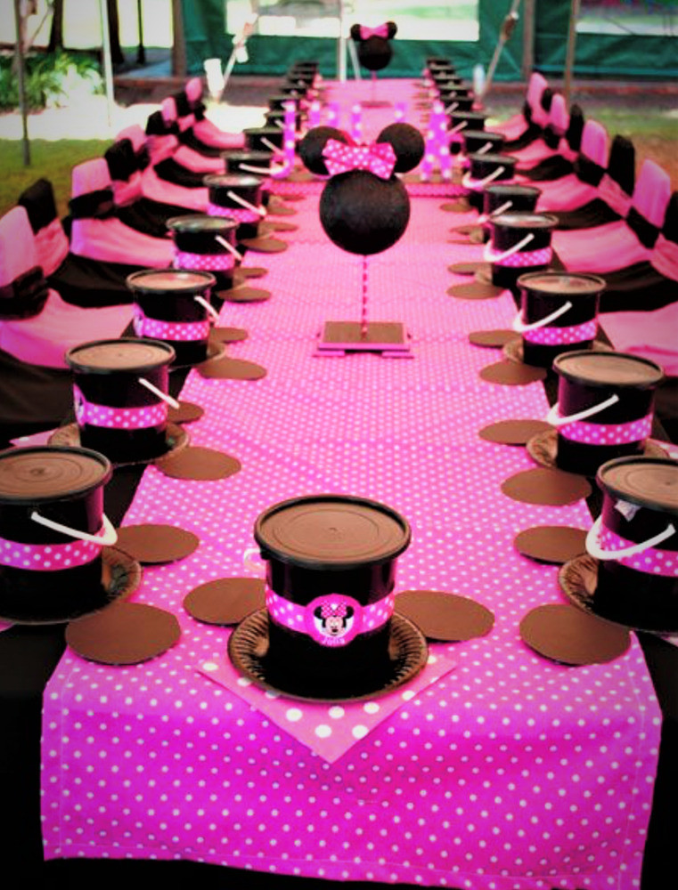 Minnie Birthday Party
 Minnie Mouse Hot Pink Polka Dot Plastic Table Cover