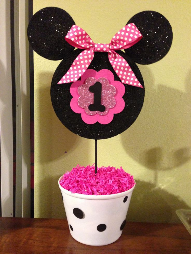 Minnie Mouse Birthday Decor
 Minnie Mouse 1st birthday centerpiece