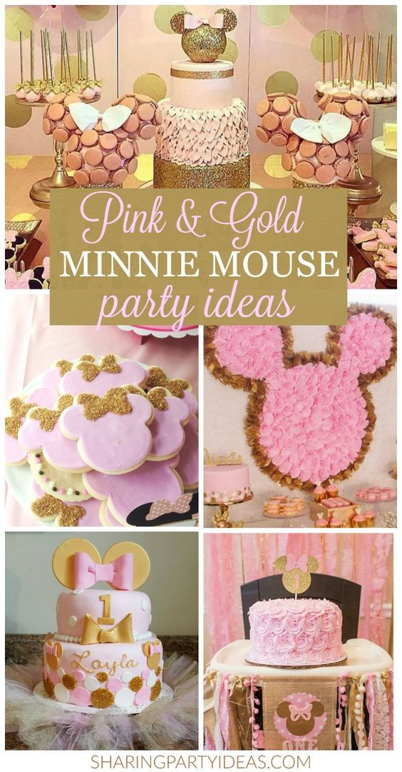 Minnie Mouse Birthday Decorations Pink
 Pink & Gold Minnie Party Ideas