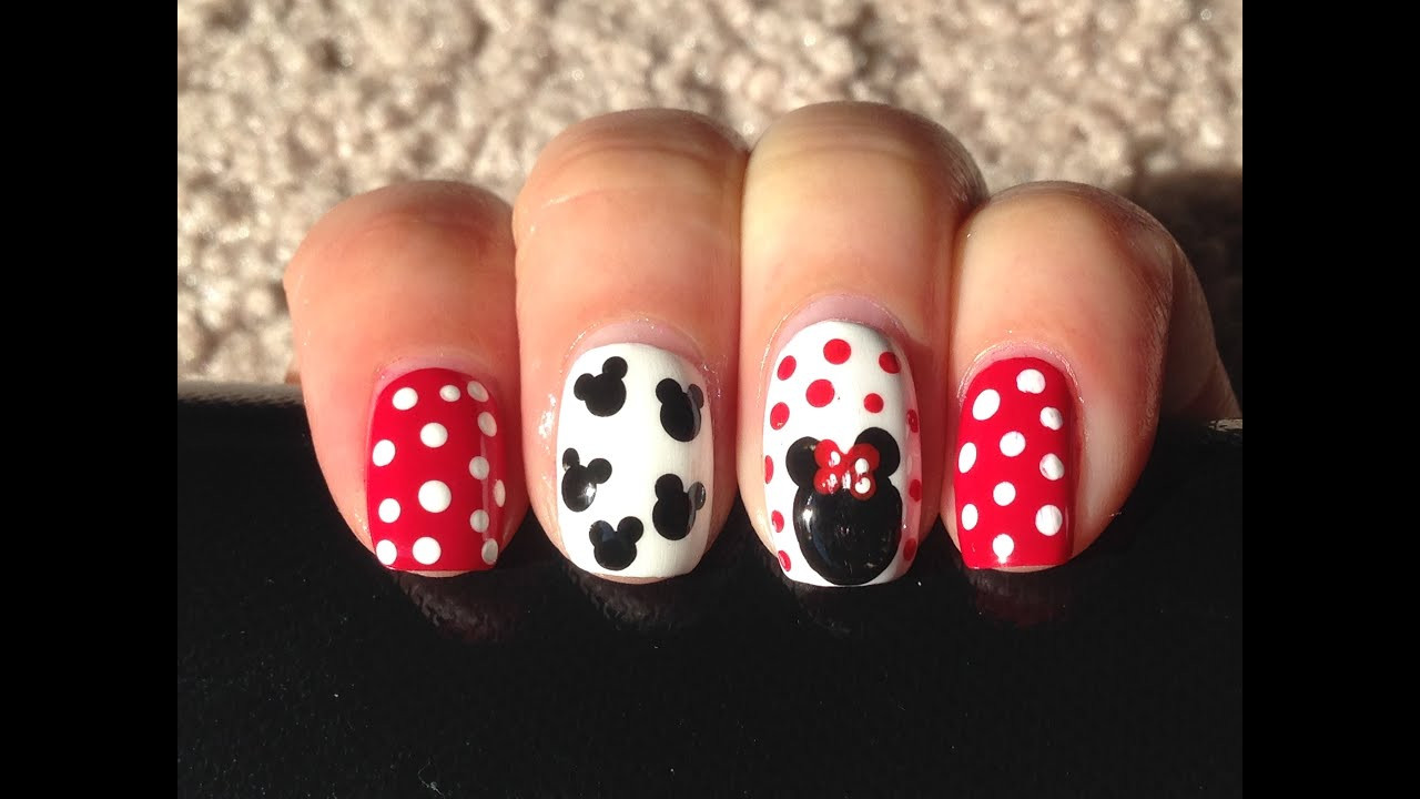 Minnie Mouse Nail Designs
 Easy Minnie Mouse nail art