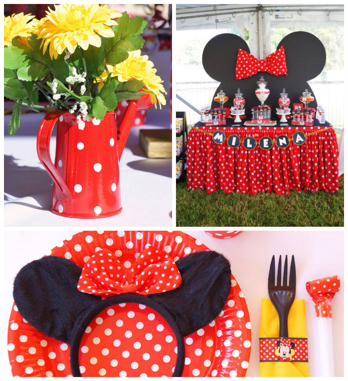 Minnie Mouse Themed Birthday Party
 Kara s Party Ideas Minnie Mouse themed birthday party with