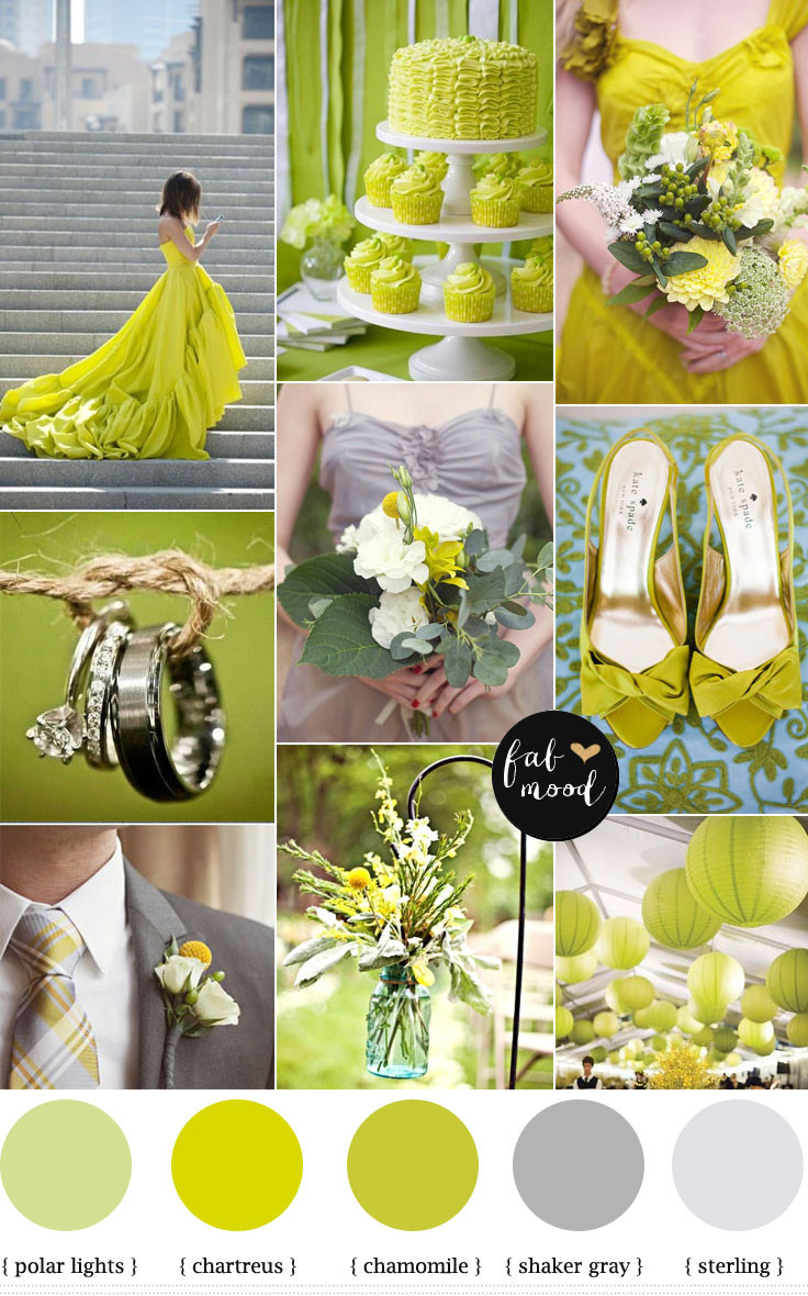 Modern Wedding Colors
 Chartreuse Wedding Color Palette Chartreus Color