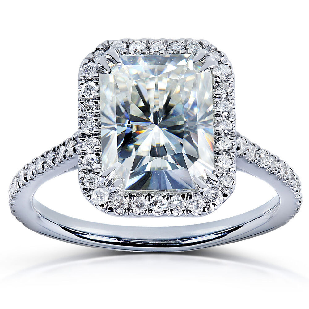 Moissanite Wedding Rings
 Forever Brilliant Radiant cut Moissanite & Diamond
