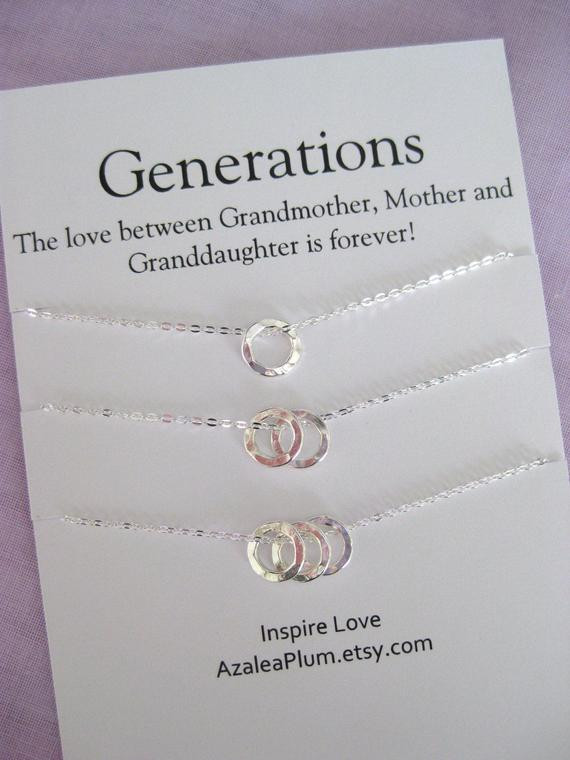 Mom 60th Birthday Gift
 60th Birthday Gift ideas for Women Generations Necklace